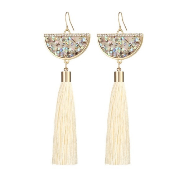 REVITALIZED Jewelry - 3/$20 • White Tassel Drop Earrings